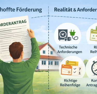 Vergleich zwischen erwarteter Förderung und tatsächlichen Fördervoraussetzungen