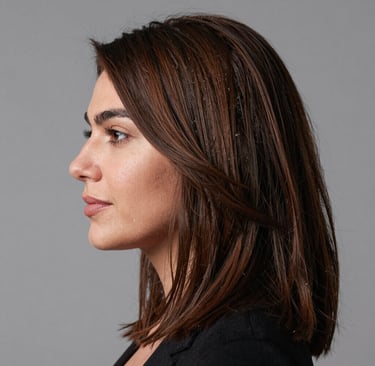 Portrait of a smiling woman in a cozy office setting