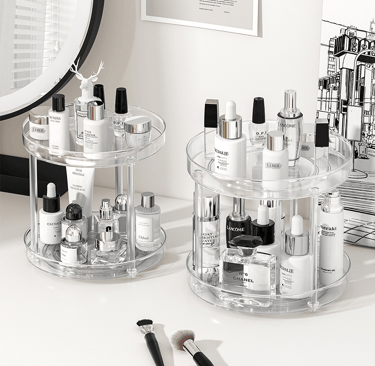 double tier PET skincare turntable wholesale