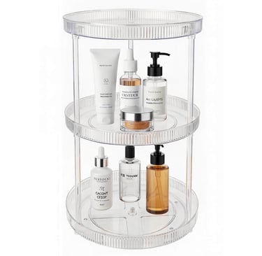 3 tier PET cosmetic turntable organizer wholesale