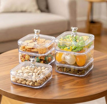 square PET storage boxes with lids pantry wholesale