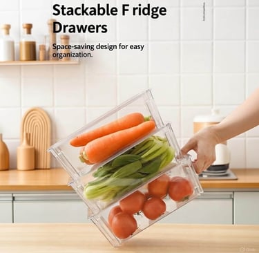 stackable PET fridge bin with lid wholesale