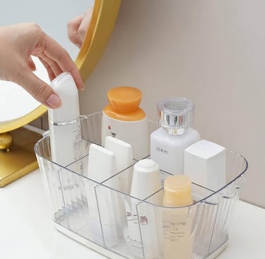 PET skincare organizer tray with compartments wholesale