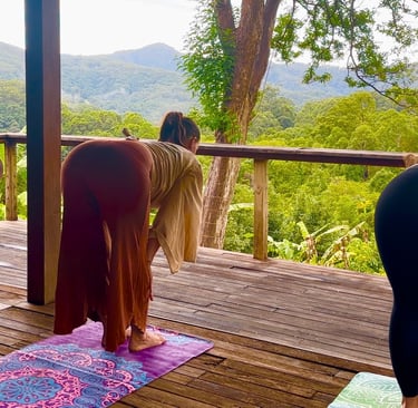 Fiona teaching on her deck