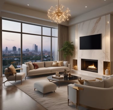 A bright 3 BHK apartment with wrap-around balcony overlooking landscaped gardens.