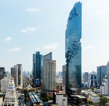 The lego-like MahaNakhon Tower in Bangkok