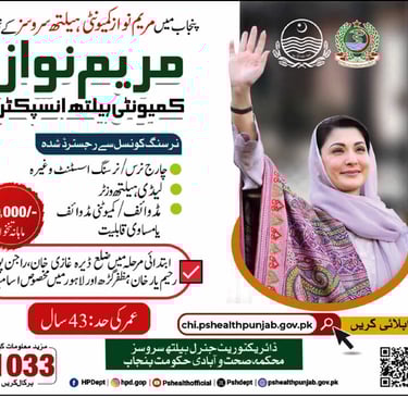 Maryam Nawaz Community Health Inspector Jobs 2026 blog post image featuring a male health inspector 