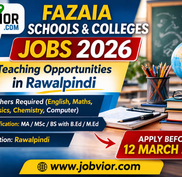 Fazaia Schools and Colleges career opportunities advertisement 2026 for teacher jobs in English, Com