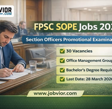 Official advertisement of Federal Public Service Commission FPSC Section Officers Promotional Examin