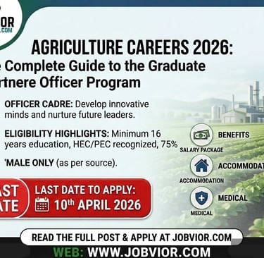 Graduate Trainee Agriculture Officers Program 2026 jobs advertisement for agronomy, soil science, pl
