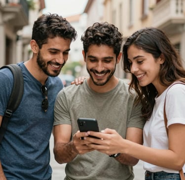 Close-up of a laptop showing an elegant digital invitation template in vibrant colors.