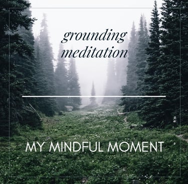 a forest with a quote about grounding meditation