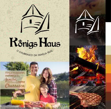 Identidade visual da Konigs Haus churrasco - Priscila Kato Design
