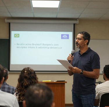 Team brainstorming session with sticky notes and charts on a glass board.