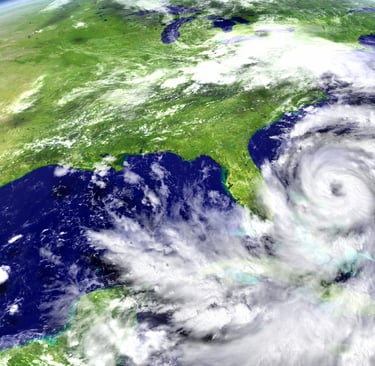 satellite view of hurricane near florida