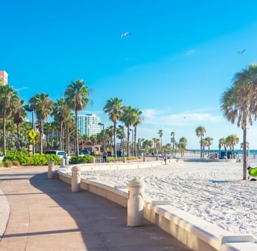 Clearwater, Florida beach and condos