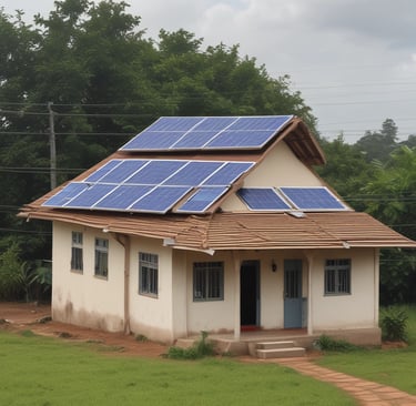 a house with a solar panel on the roof