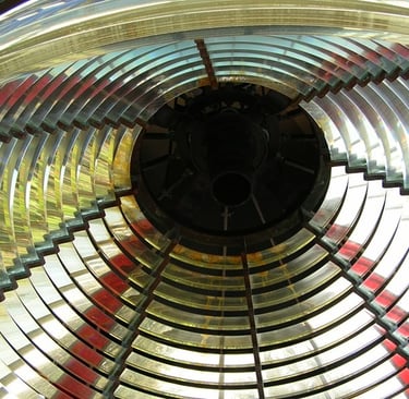 The lens of a lighthouse in Oregon