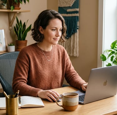 happy woman with clean books