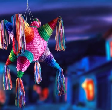 Piñata de estrella representativa de una de las tradiciones mas representativas de México