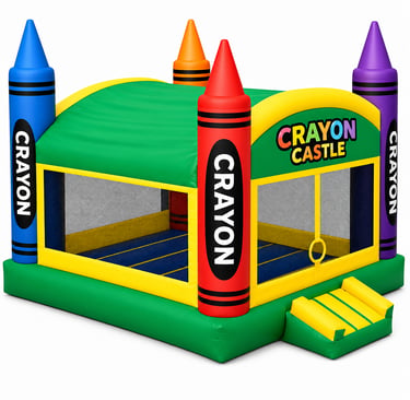 Crayon theme bounce house designed by Kiddie Jumps