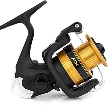 molinete-para-piaú-shimano-2500-preto-com-rotor-dourado.