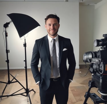 A vibrant photo of a mental health influencer speaking passionately at a wellness event.