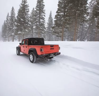 Reliable used truck in winter conditions – great example for used cars Durango CO in snowy weather