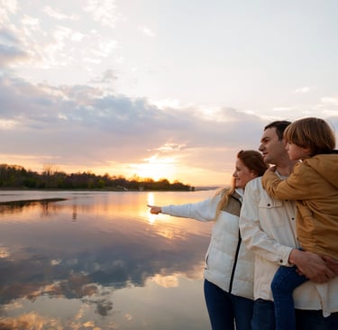 familia na margem do rio do El Shaddai Rancho para alugar em Miguelópolis SP