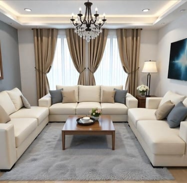 Custom curtain design for modern living room