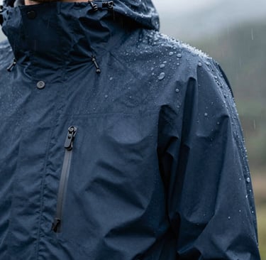 Industrial uniform with orange accents hanging neatly in a professional workspace.