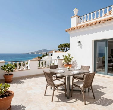 A smart home control panel seamlessly integrated into a stylish wall, showcasing modern technology in a Mediterranean villa.