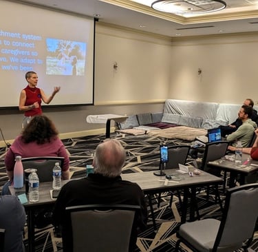 Kassandra teaching on attachment at HCC 2025. Photo by Jen I
