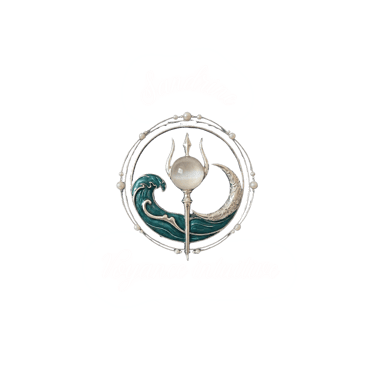 logo Sandrine Voyance Intuitive trident lune vague