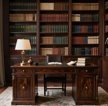 Close-up shot of legal books and a gavel on a clean wooden desk, highlighting a modern minimalist workspace.