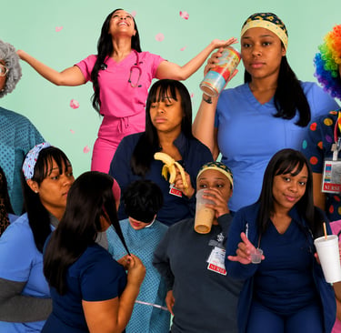 Nursing humor and healthcare storytelling featuring the many roles, emotions, and personalities of nurses