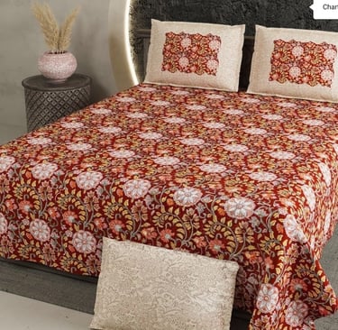 Wholesale authentic Jaipuri premium cotton bedsheet featuring traditional Royal Heritage hand-block