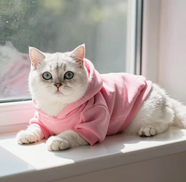 gatito usando hoddie rosado