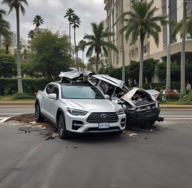 A close-up of legal documents and a Hawaiian lei resting on a polished wooden desk.