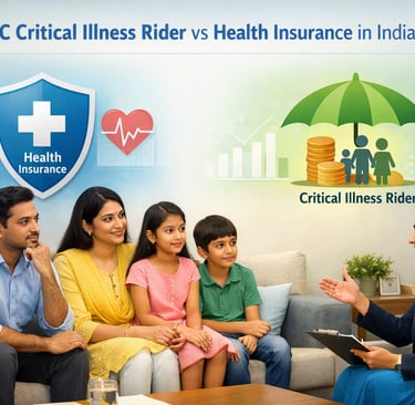 LIC Critical Illness Rider vs Health Insurance in India financial protection for families