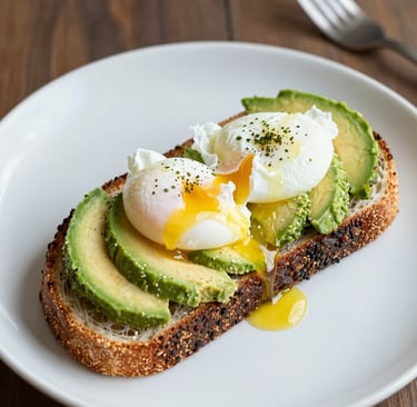 Four slices of bread with different types of food on them
