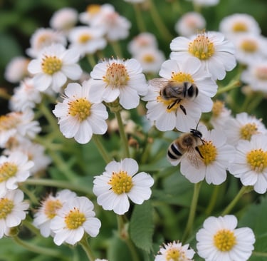 A panoramic view of the lush, green edge of the forest where the apiaries are placed.