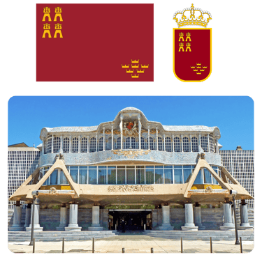 Asamblea regional Murcia. Bandera y escudo regional