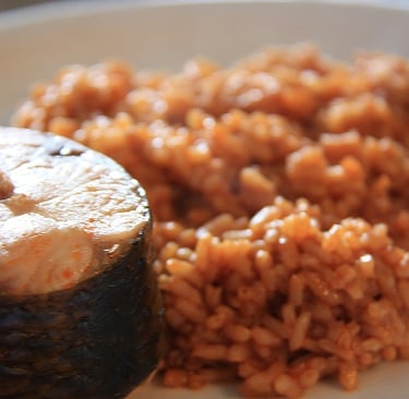 "Caldero" of rice with mullet, especially typical in the Mar Menor area. Photo by Javier Lastras.