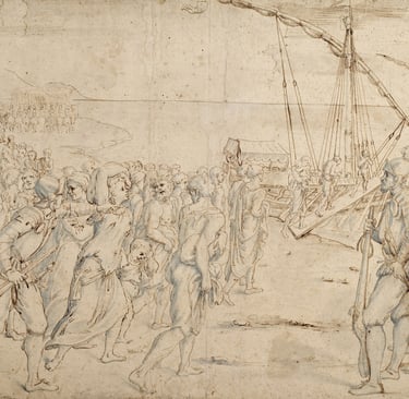 "The Expulsion of the Moriscos" by Vicente Carducho (c. 1627). Prado Museum, Madrid.