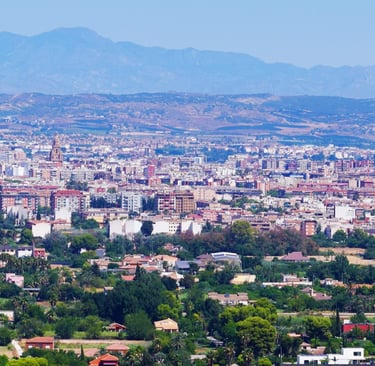 Panoramic view of the city of Murcia from the Sanctuary of Fuensanta, located about 6 kilometers fro