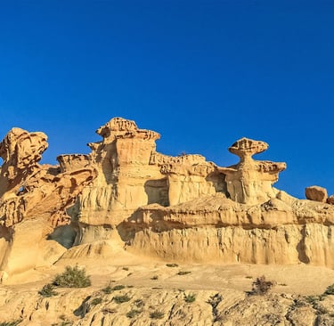 The erosional formations of Bolnuevo, very close to the Port of Mazarrón. Photo by smdelacolina.