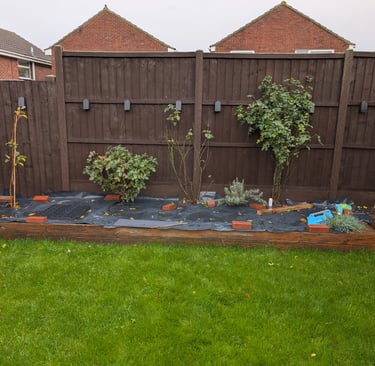 raised flower bed and fence maintenance