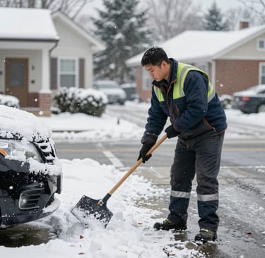 A skilled professional expertly sealing a driveway, the sun casting a warm glow over a pristine, polished surface.