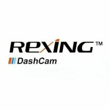 Rexing Dash Cam brand logo featuring black text with an orange accent and color bars.
